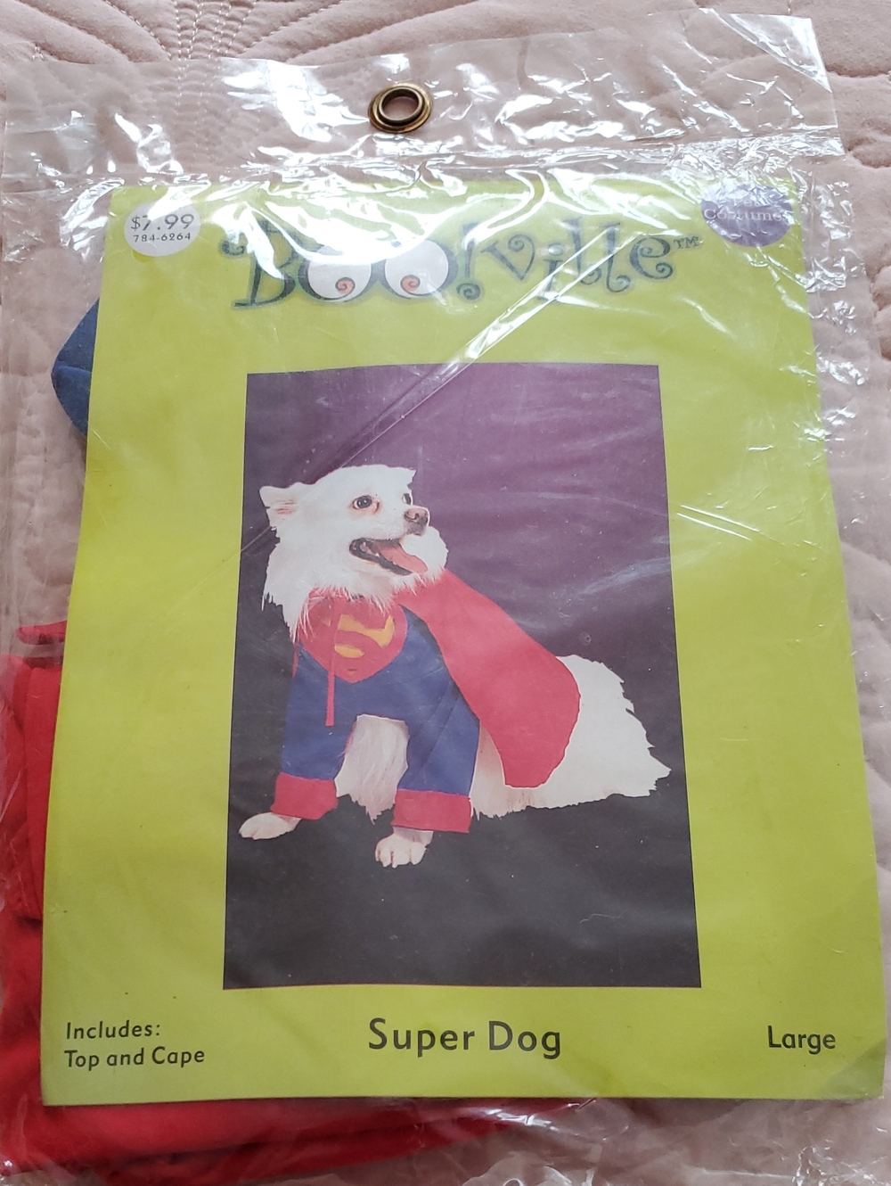 Pet Super Dog Costume - Red Cape & Blue Top